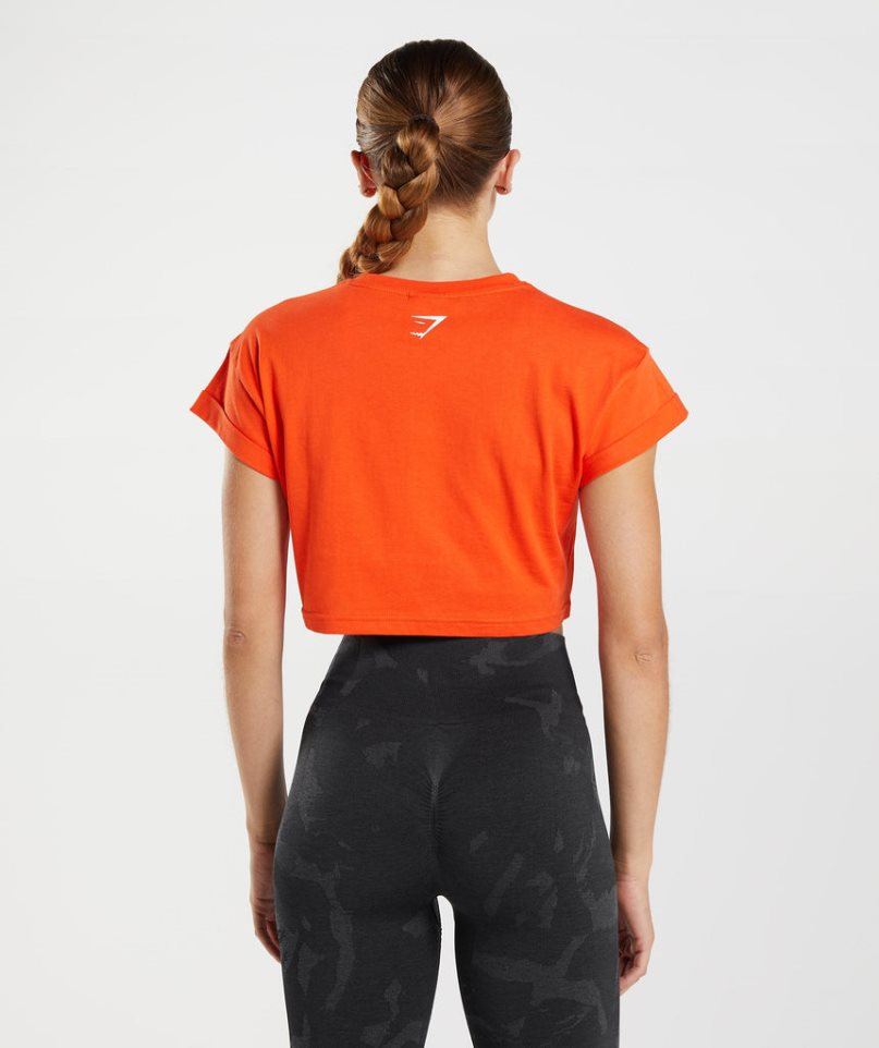 Gymshark Fraction Kurz Geschnittene Oberteile Damen Orange | AT-26-TXYP