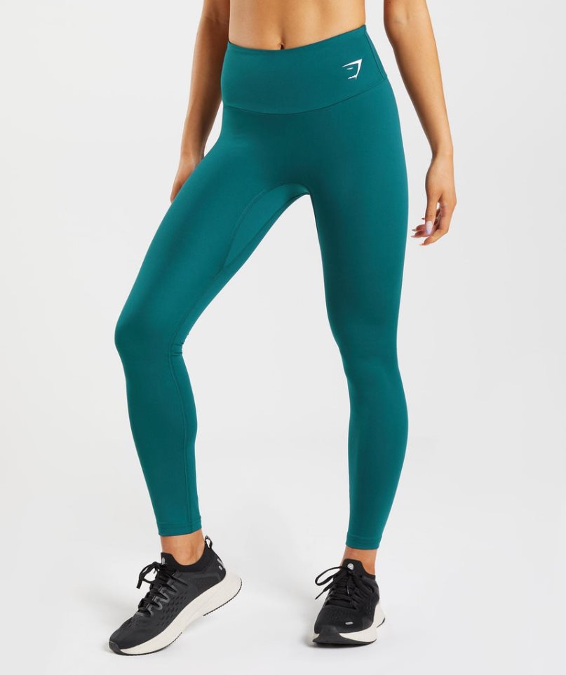 Gymshark Fraction Leggings Damen Türkis | AT-34-UWHT