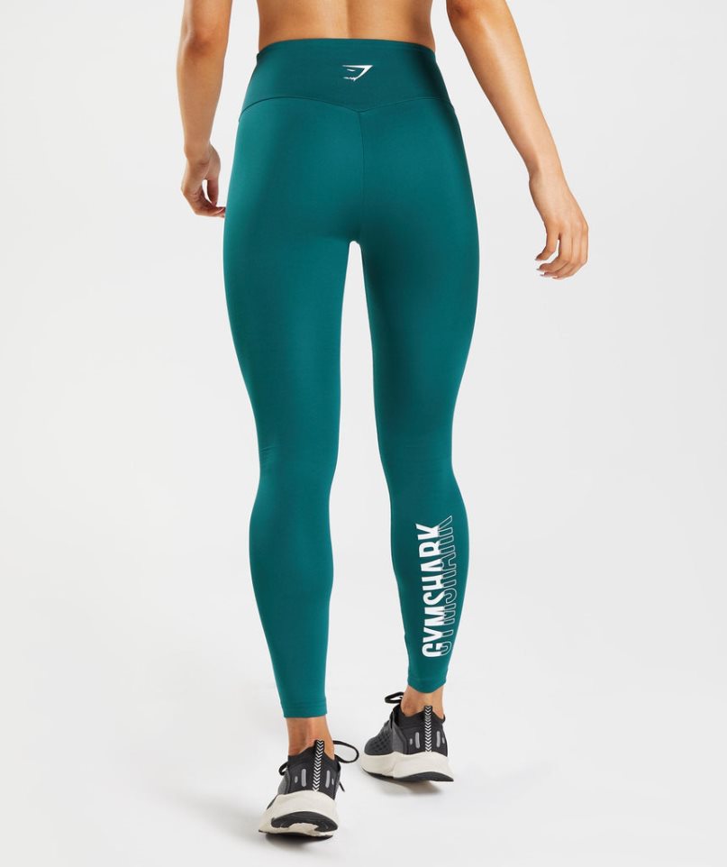 Gymshark Fraction Leggings Damen Türkis | AT-34-UWHT