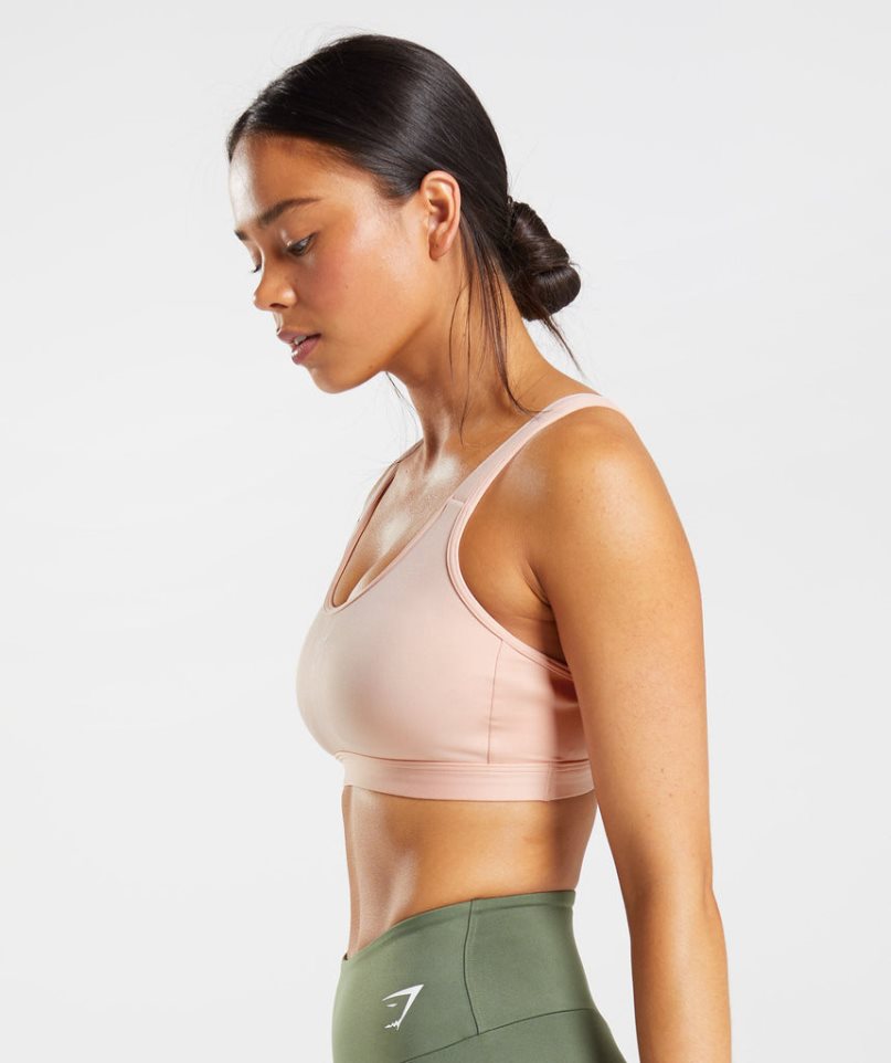 Gymshark Fraction Sport Bh Damen Rosa | AT-96-BVFZ