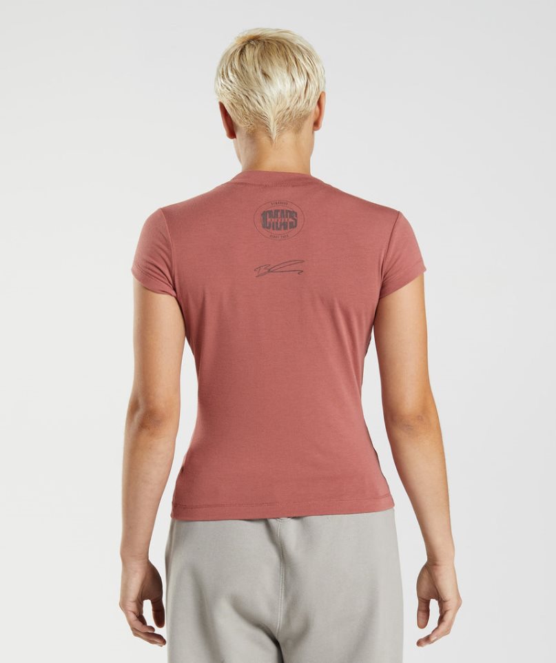 Gymshark GS10 Year Body Fit T-shirts Damen Braun | AT-54-MLTK