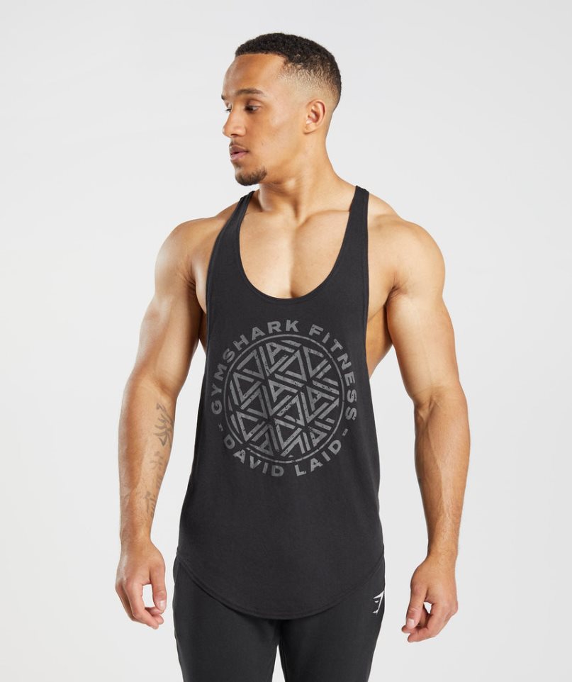 Gymshark GS x David Laid Stringer Muskelshirt Herren Schwarz | AT-24-BQPE