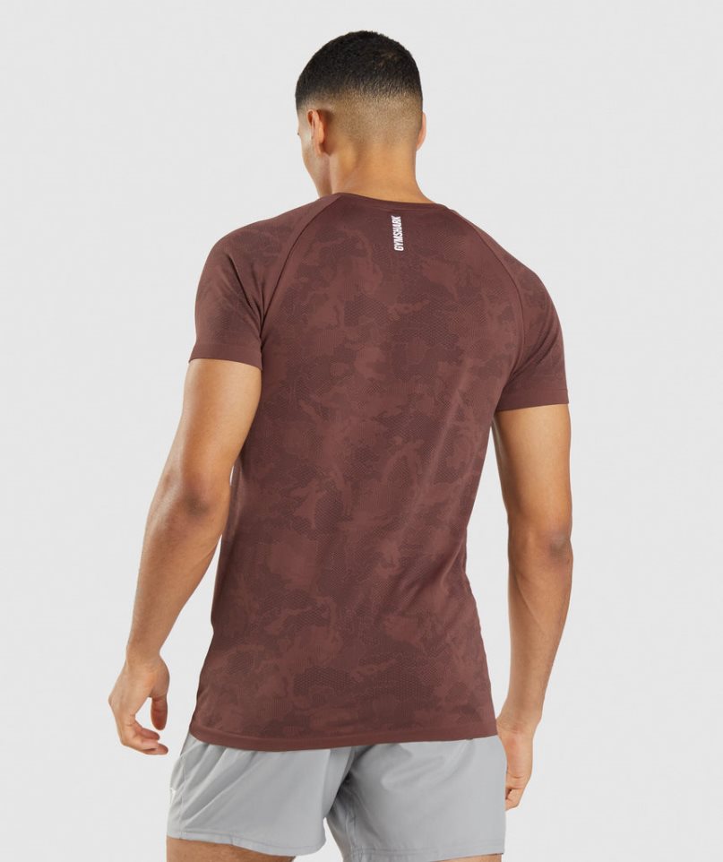 Gymshark Geo Seamless T-shirts Herren Braun | AT-83-RKVB