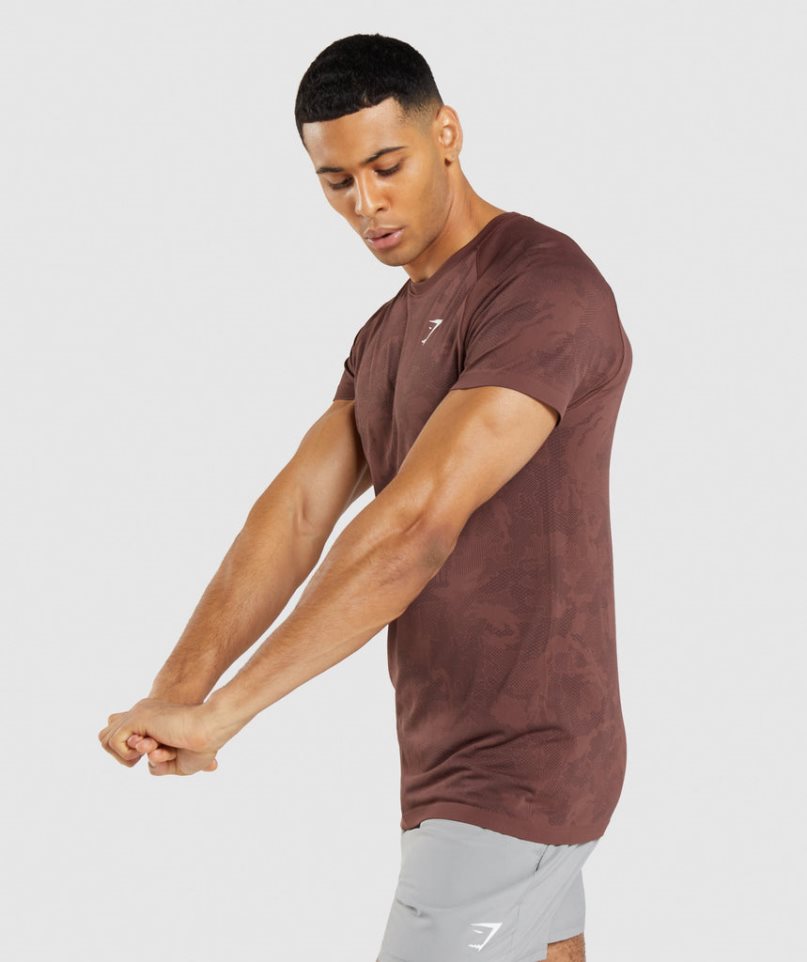 Gymshark Geo Seamless T-shirts Herren Braun | AT-83-RKVB