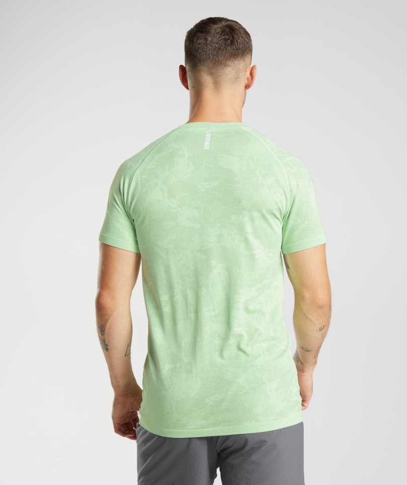 Gymshark Geo Seamless T-shirts Herren Hellgrün | AT-78-AHQE