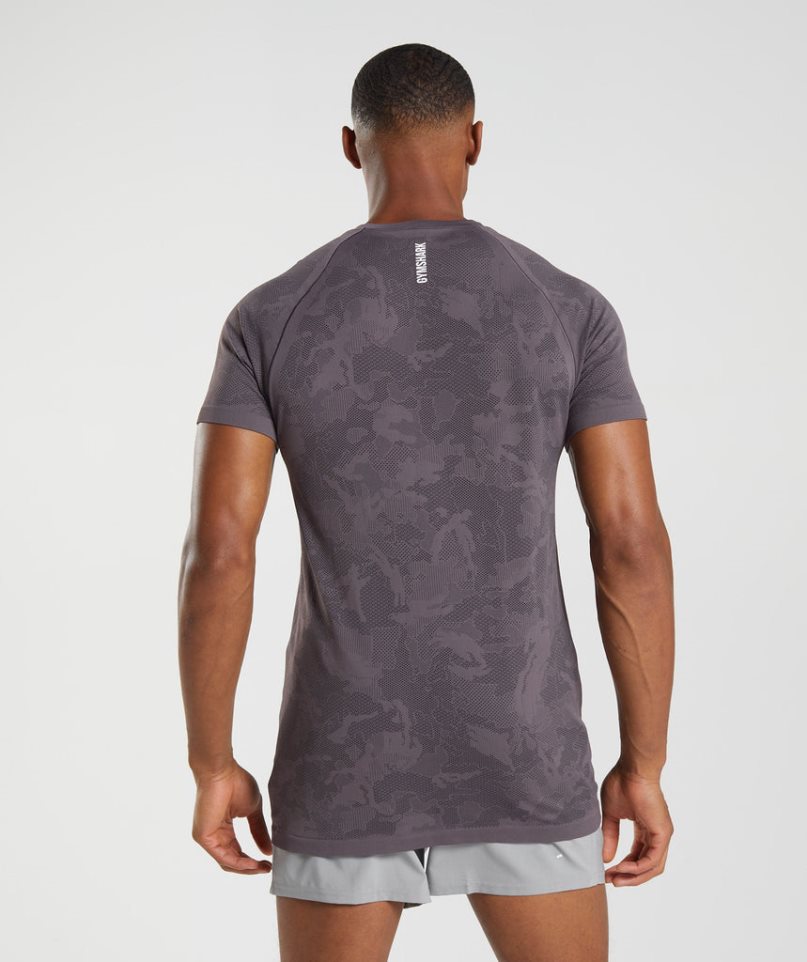 Gymshark Geo Seamless T-shirts Herren Lila | AT-76-ALJV