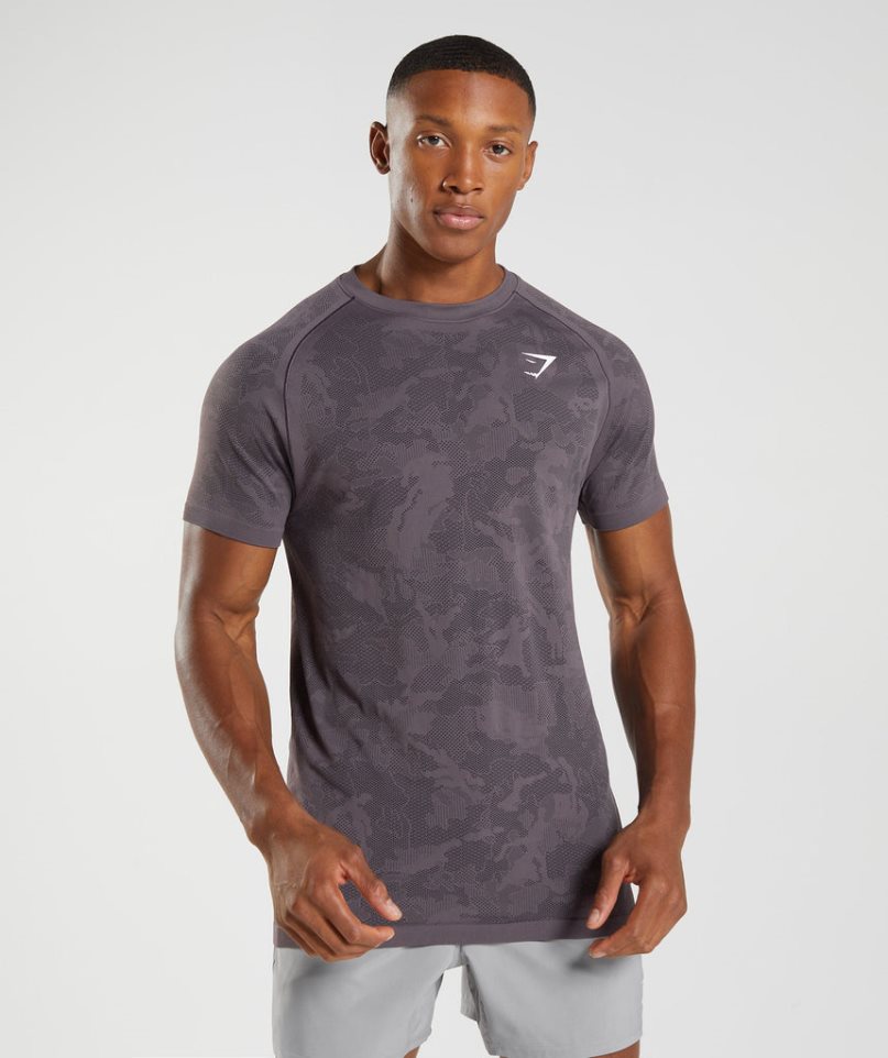 Gymshark Geo Seamless T-shirts Herren Lila | AT-76-ALJV