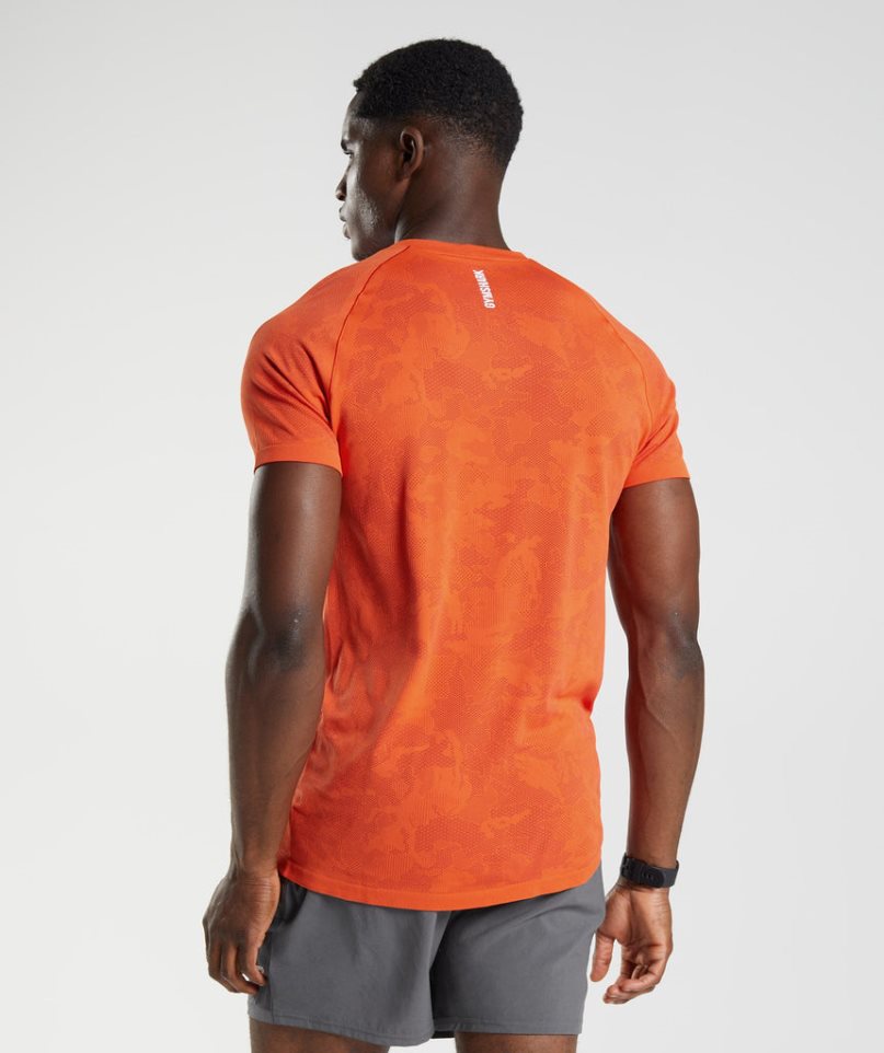 Gymshark Geo Seamless T-shirts Herren Orange | AT-45-DZBO