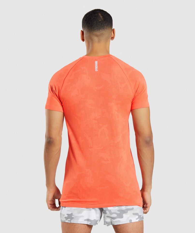 Gymshark Geo Seamless T-shirts Herren Orange | AT-80-KWMA