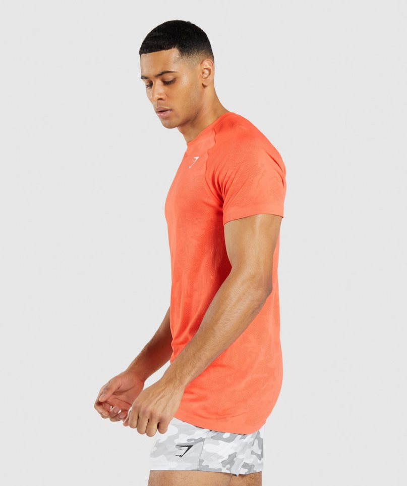 Gymshark Geo Seamless T-shirts Herren Orange | AT-80-KWMA