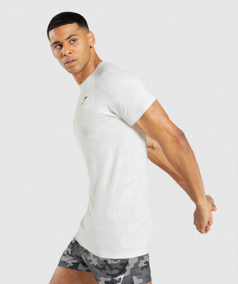 Gymshark Geo Seamless T-shirts Herren Weiß | AT-83-RIBN