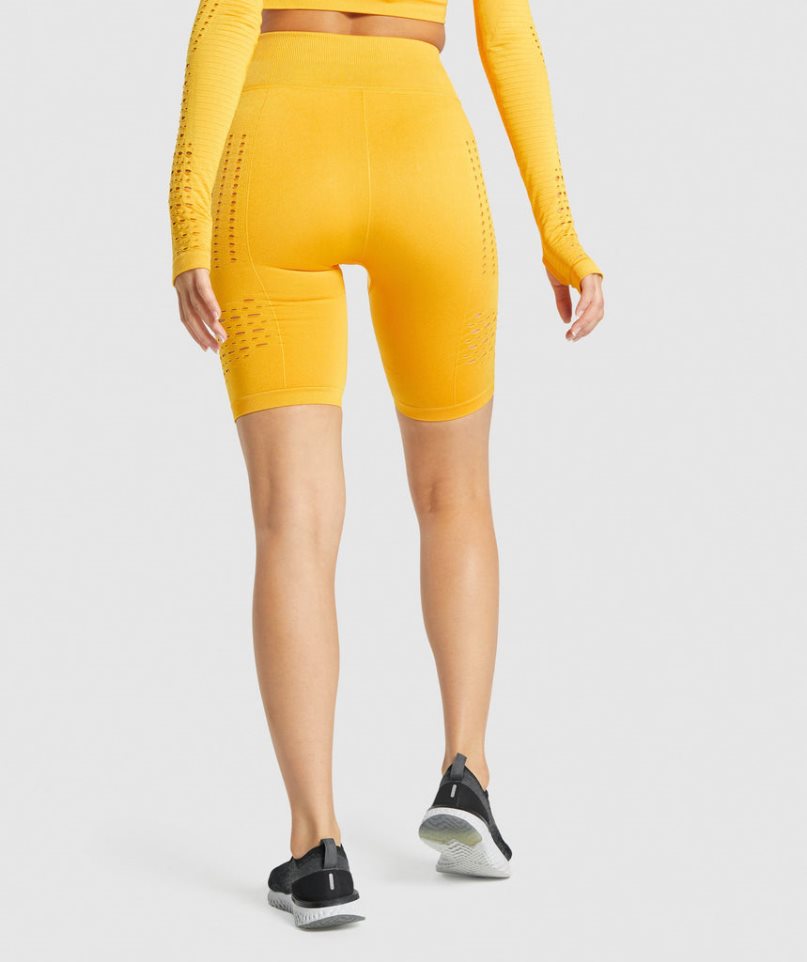 Gymshark Glow Seamless Kurze Hose Damen Gelb | AT-36-YCFK