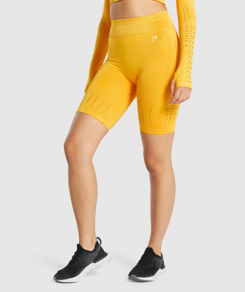 Gymshark Glow Seamless Kurze Hose Damen Gelb | AT-36-YCFK