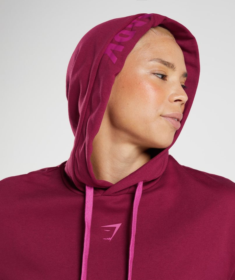 Gymshark Graphics Fraction Hoodie Damen Fuchsie | AT-48-AUFH