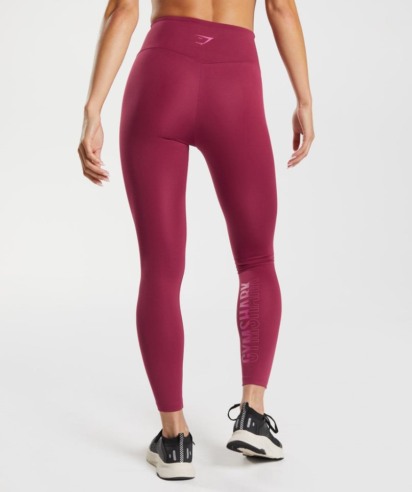 Gymshark Graphics Fraction Leggings Damen Fuchsie | AT-14-AWJY