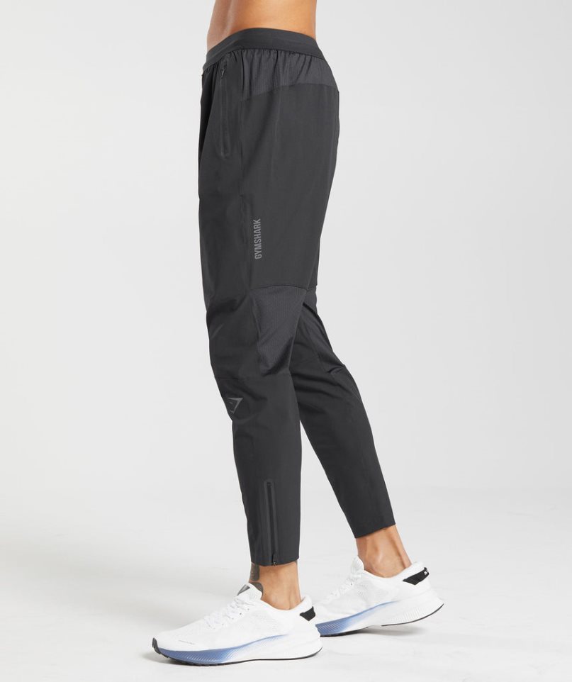 Gymshark Hybrid Woven Jogginghose Herren Schwarz | AT-69-EXGM