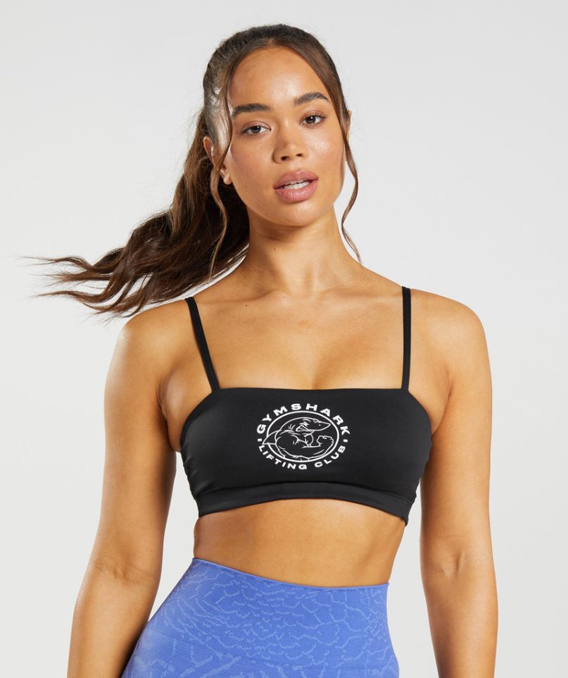 Gymshark Legacy Bandeau Sport Bh Damen Schwarz | AT-82-SLKT