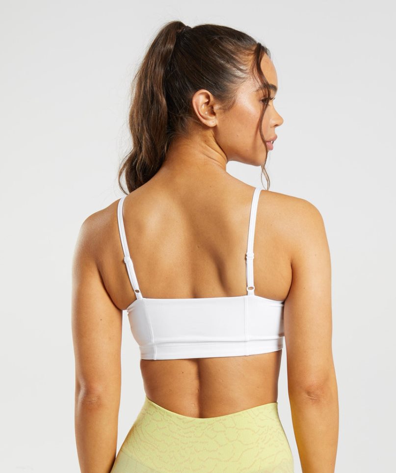 Gymshark Legacy Bandeau Sport Bh Damen Weiß | AT-30-UJAV