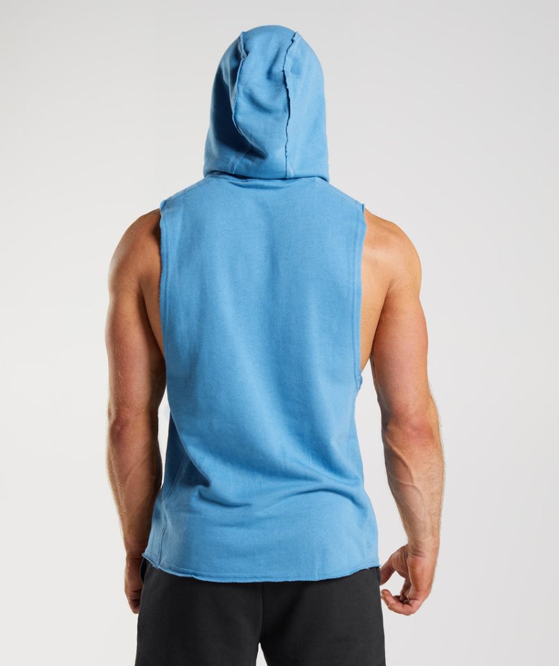 Gymshark Legacy Drop Arm Hoodie Herren Blau | AT-27-VRJZ