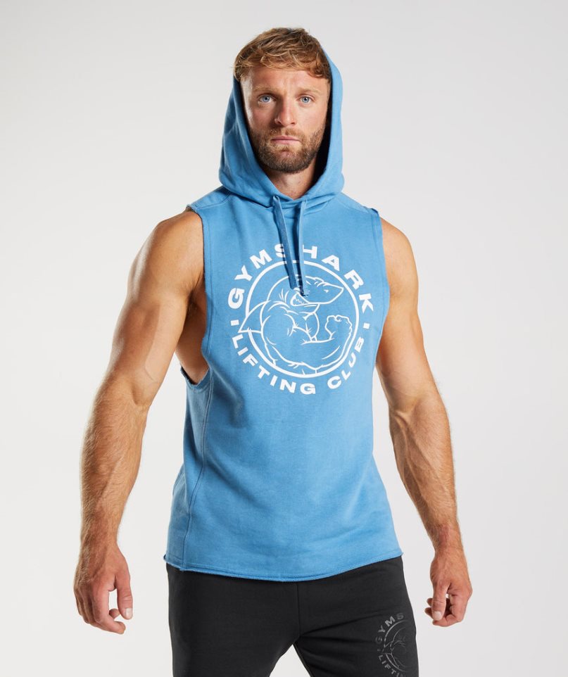 Gymshark Legacy Drop Arm Hoodie Herren Blau | AT-27-VRJZ