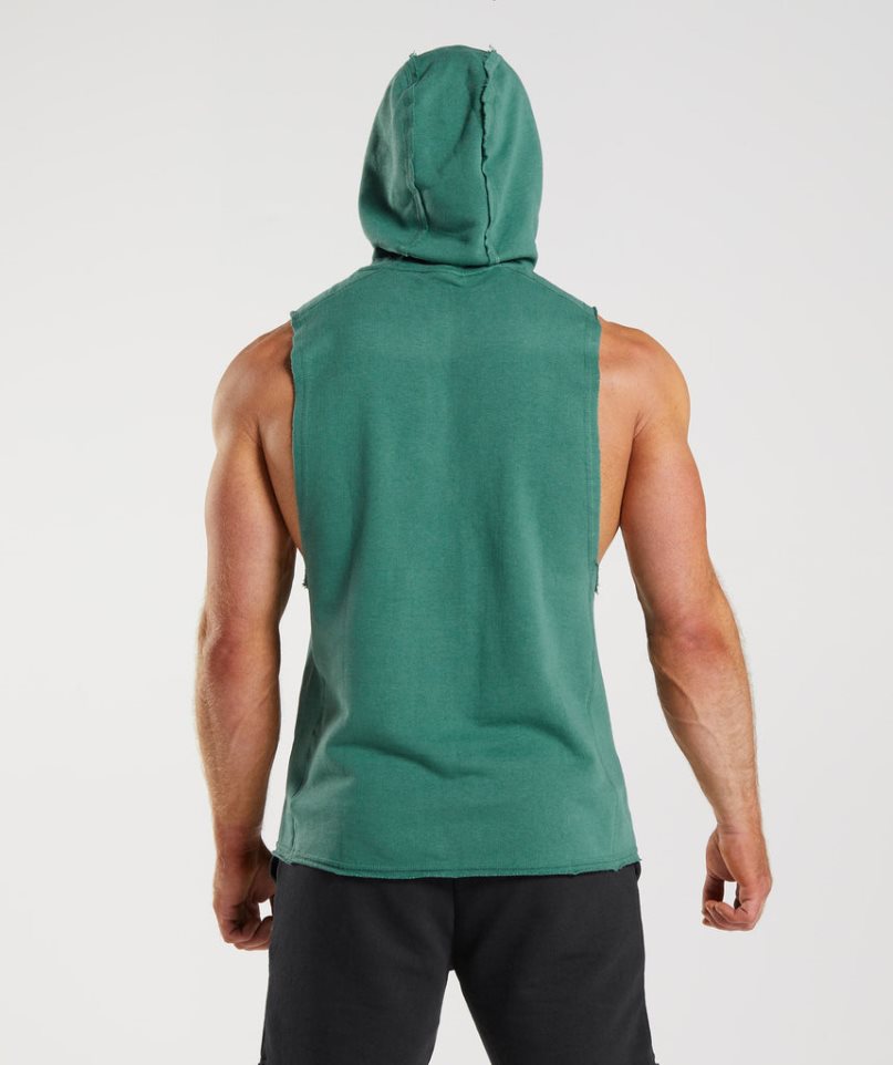 Gymshark Legacy Drop Arm Hoodie Herren Grün | AT-70-TMKE