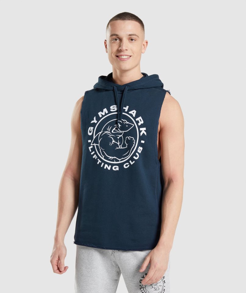 Gymshark Legacy Drop Arm Hoodie Herren Navy | AT-46-QADX