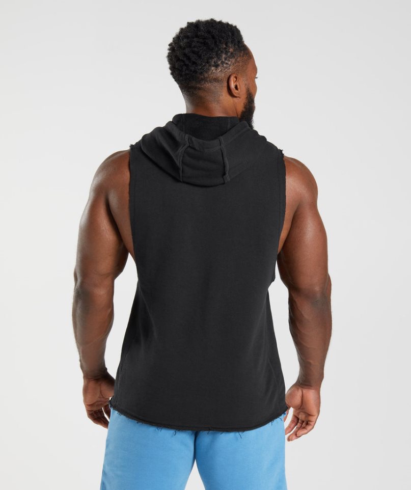 Gymshark Legacy Drop Arm Hoodie Herren Schwarz | AT-28-MPGI