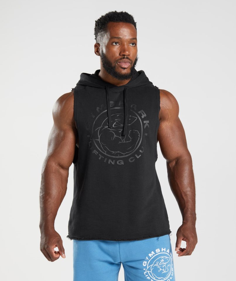 Gymshark Legacy Drop Arm Hoodie Herren Schwarz | AT-28-MPGI