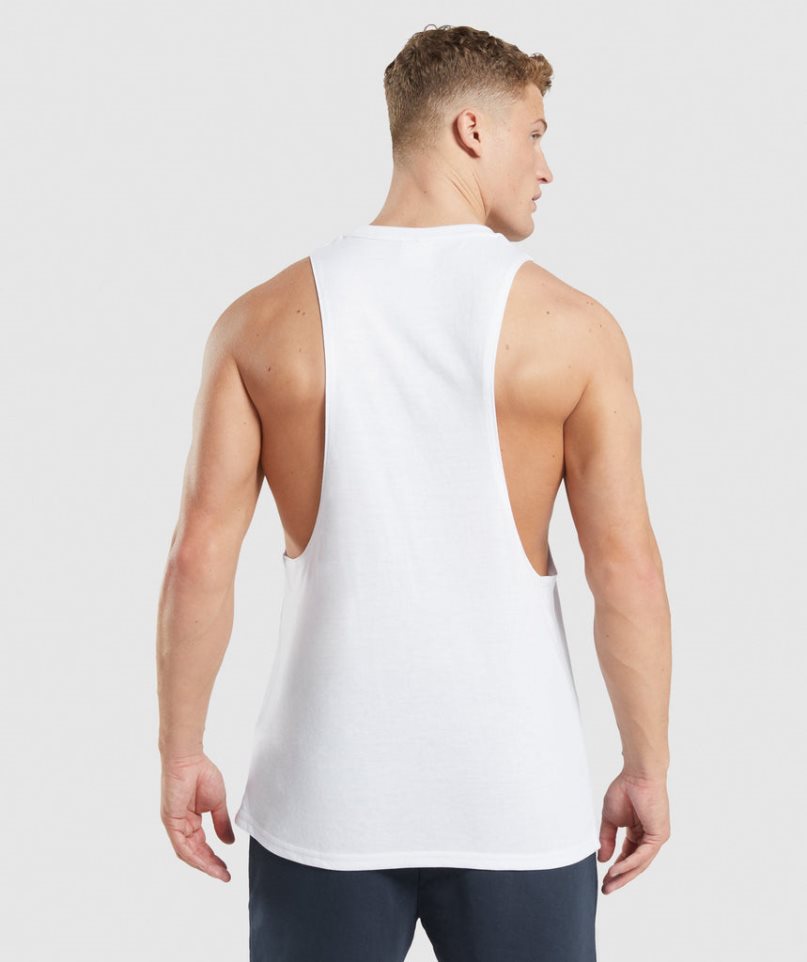 Gymshark Legacy Drop Arm Muskelshirt Herren Weiß | AT-19-PKWB