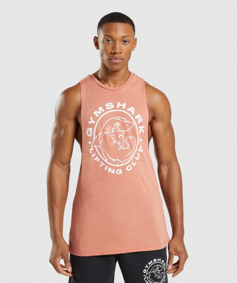 Gymshark Legacy Drop Arm Muskelshirt Herren Rosa | AT-23-OABP