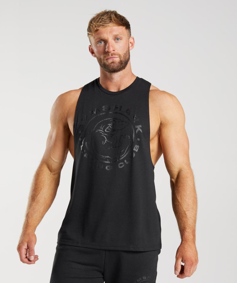 Gymshark Legacy Drop Arm Muskelshirt Herren Schwarz | AT-72-MYRX