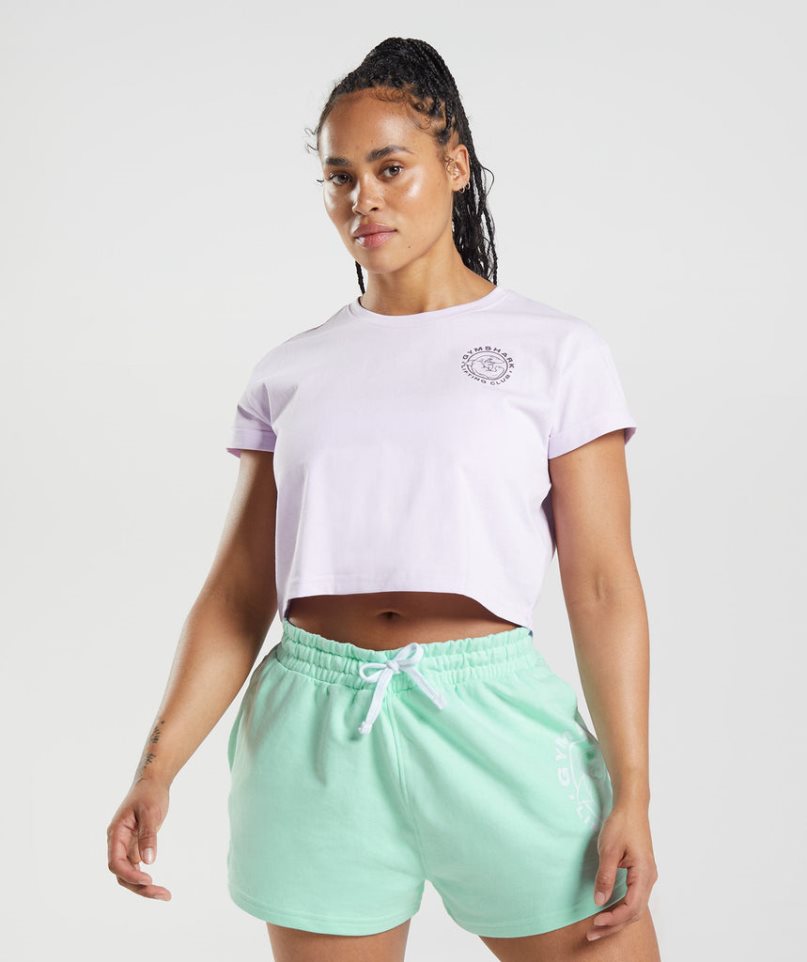 Gymshark Legacy Kurz Geschnittene Oberteile Damen Helllila | AT-90-VILY