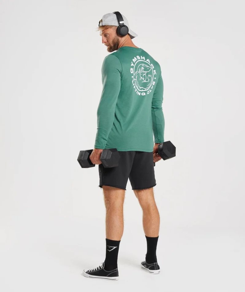 Gymshark Legacy Long Sleeve T-shirts Herren Grün | AT-03-FQNY