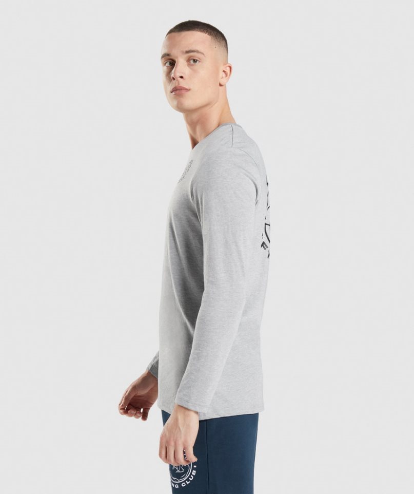 Gymshark Legacy Long Sleeve T-shirts Herren Hellgrau | AT-48-ASBV