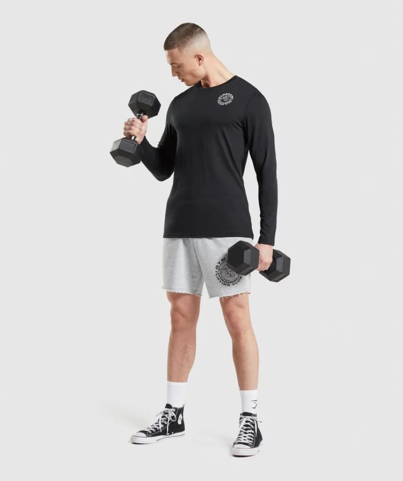 Gymshark Legacy Long Sleeve T-shirts Herren Schwarz | AT-49-YKWL