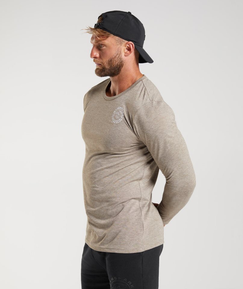 Gymshark Legacy Long Sleeve T-shirts Herren Grau | AT-56-NKYD