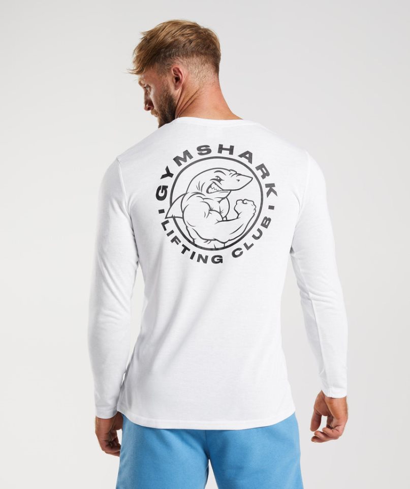 Gymshark Legacy Long Sleeve T-shirts Herren Weiß | AT-92-MJCS