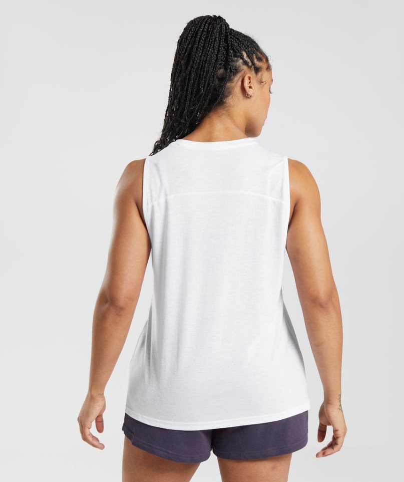 Gymshark Legacy Muskelshirt Damen Weiß | AT-13-LCEQ