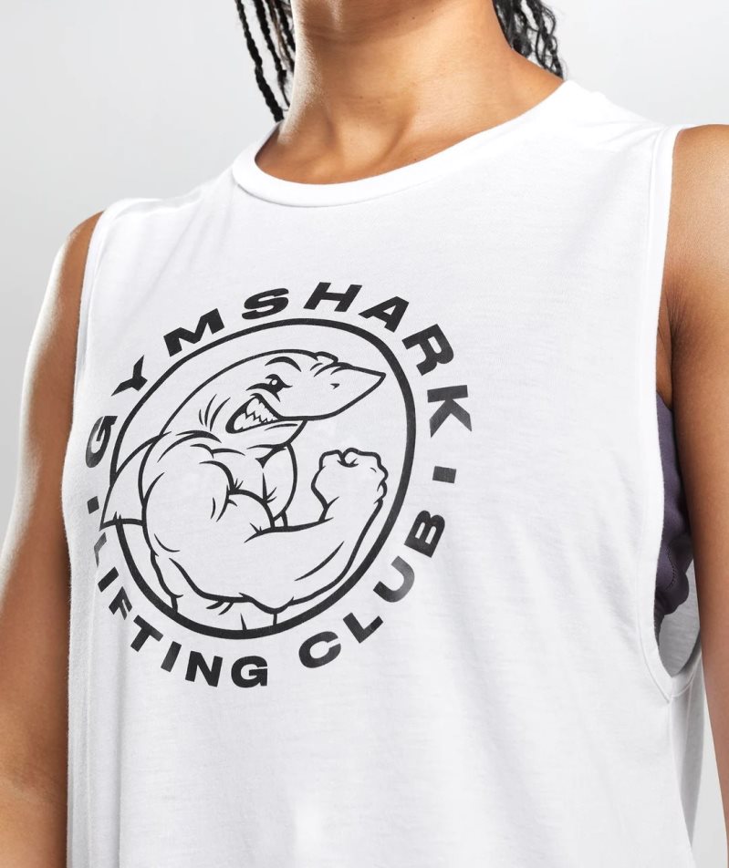 Gymshark Legacy Muskelshirt Damen Weiß | AT-13-LCEQ