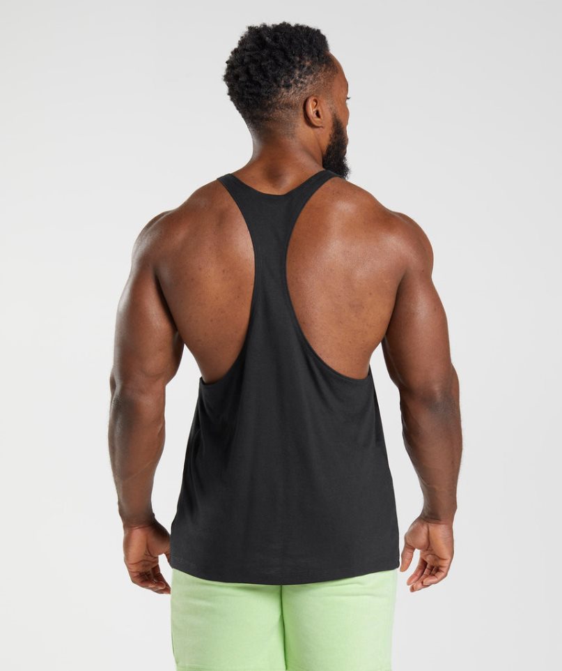 Gymshark Legacy Stringer Muskelshirt Herren Schwarz | AT-27-FWRG