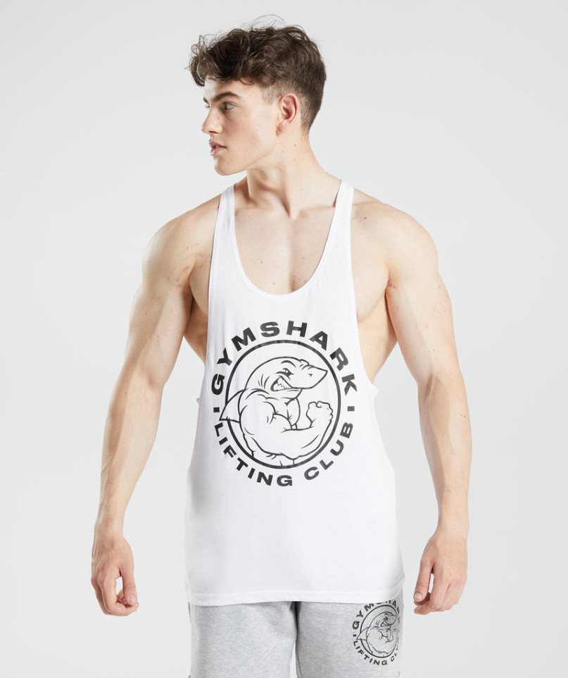 Gymshark Legacy Stringer Muskelshirt Herren Weiß | AT-52-PALV