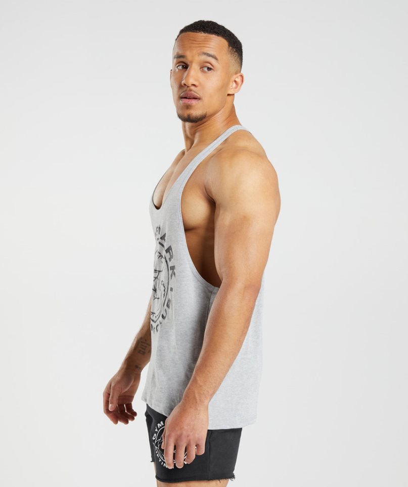 Gymshark Legacy Stringer Muskelshirt Herren Hellgrau | AT-63-HCXD