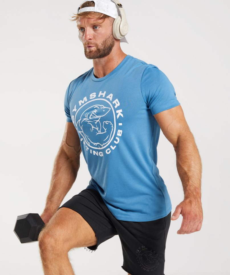 Gymshark Legacy T-shirts Herren Blau | AT-94-AJLG