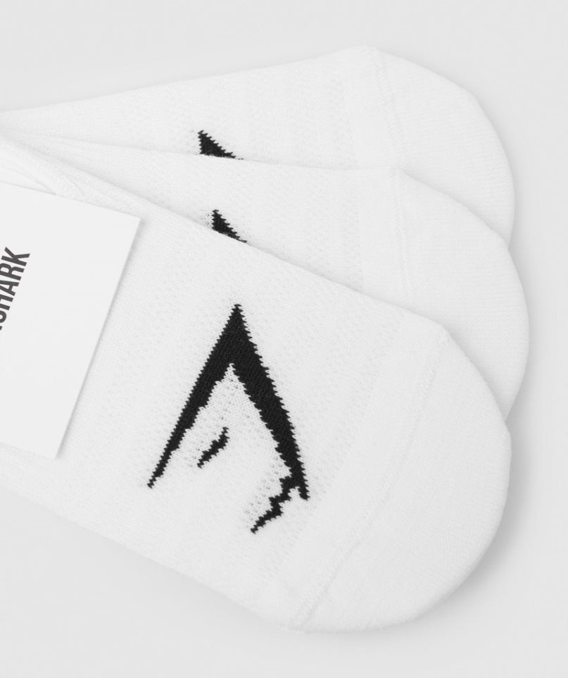 Gymshark No Show 3pk Socken Weiß | AT-59-KQLA