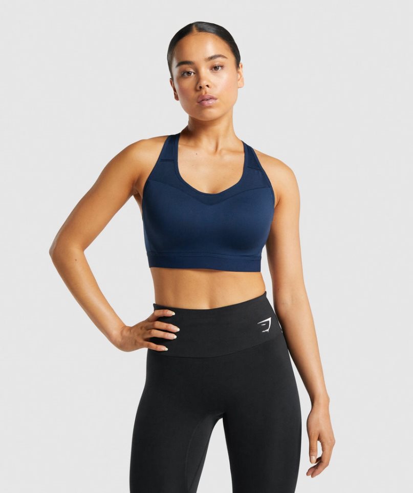 Gymshark Open Back Sport Bh Damen Navy | AT-74-OWRE