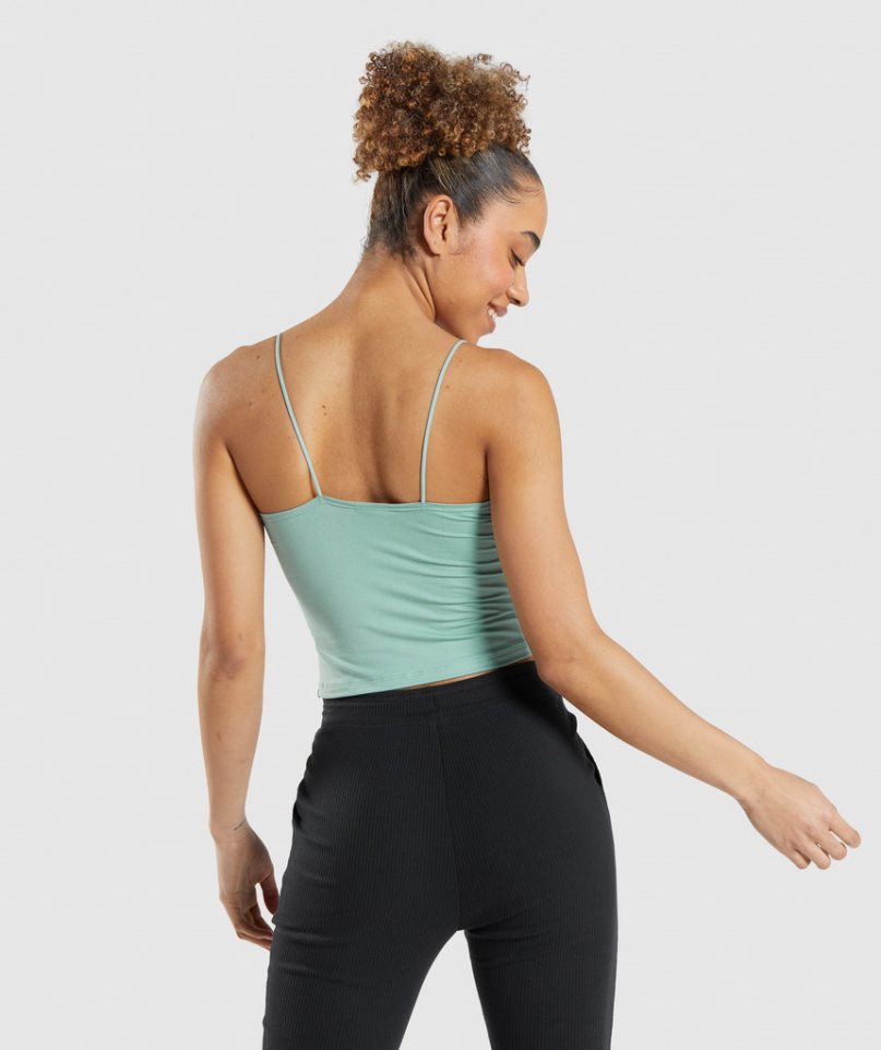 Gymshark Pause Cami Muskelshirt Damen Hellgrün | AT-48-GWXP