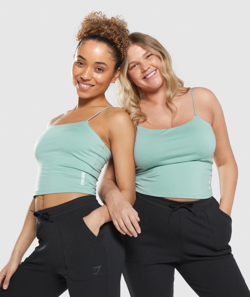 Gymshark Pause Cami Muskelshirt Damen Hellgrün | AT-48-GWXP