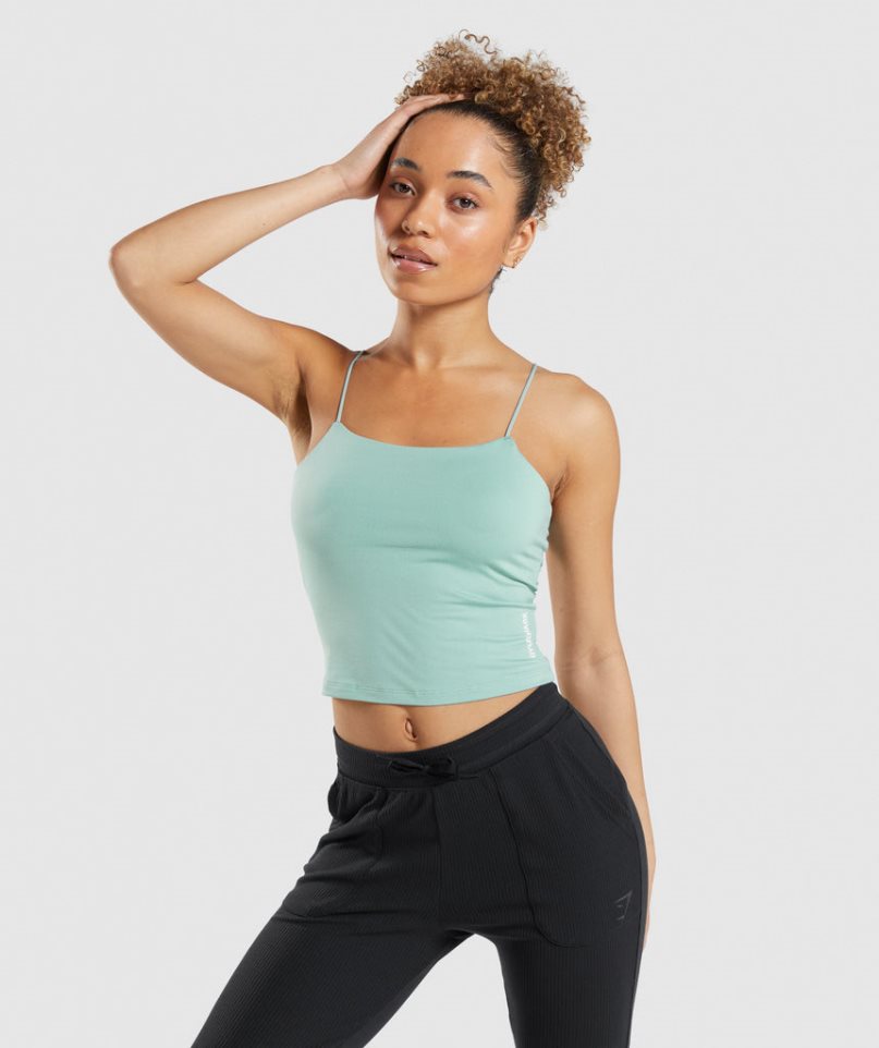 Gymshark Pause Cami Muskelshirt Damen Hellgrün | AT-48-GWXP