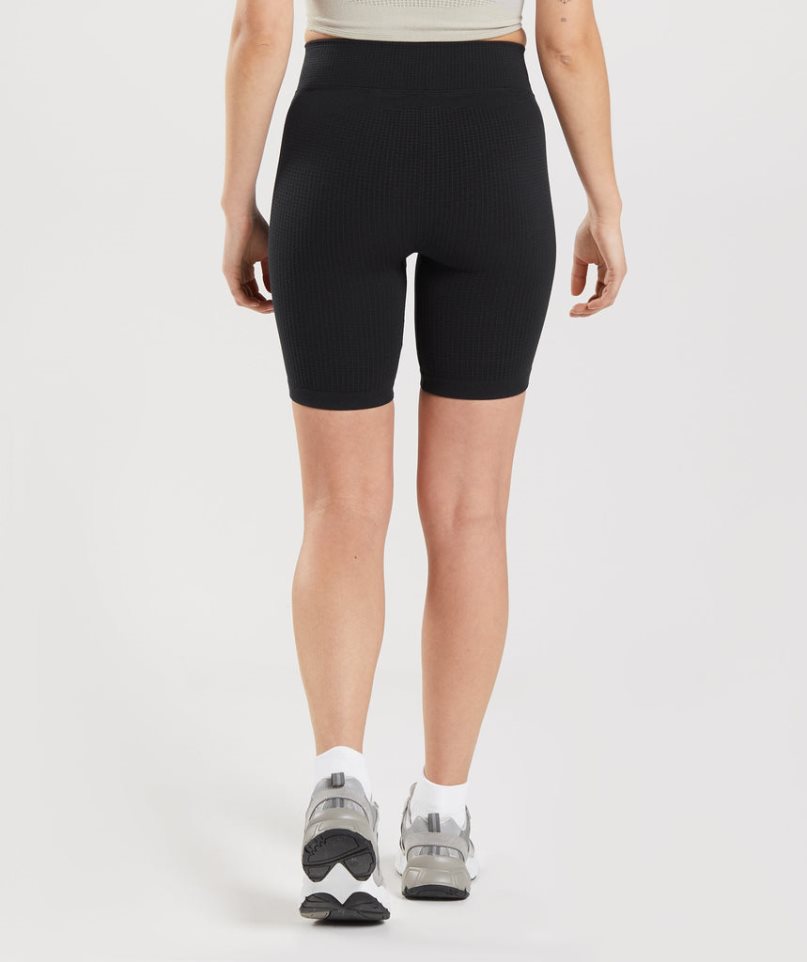 Gymshark Pause Seamless Cycling Kurze Hose Damen Schwarz | AT-59-AVDB