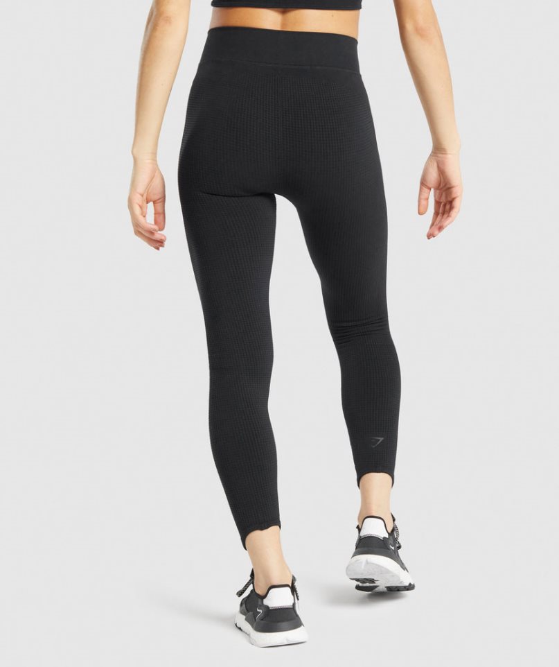 Gymshark Pause Seamless Leggings Damen Schwarz | AT-72-COQH